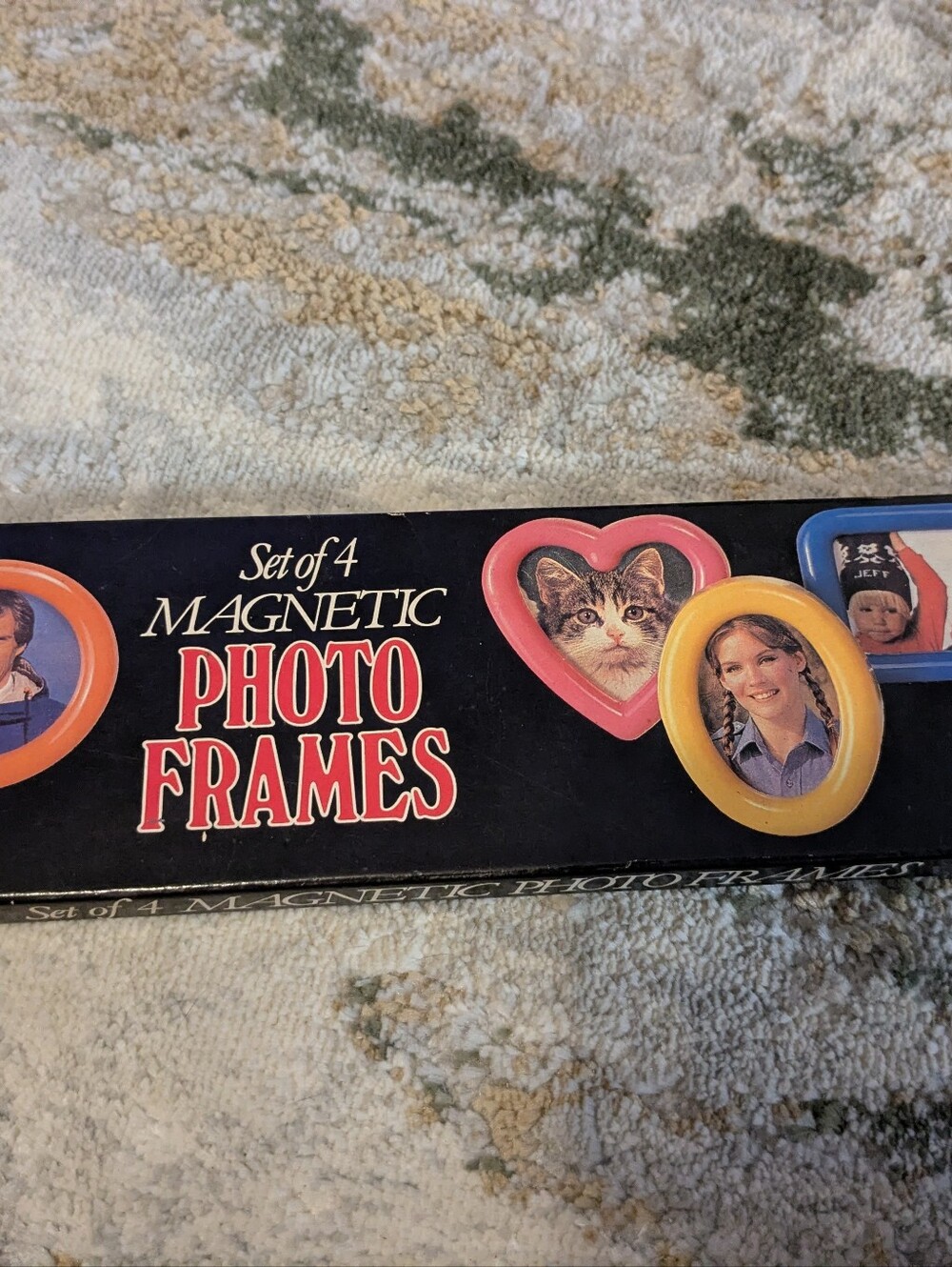 Vintage 80's Magnetic Photo Frames Set of 4 - Multicolor